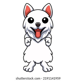 Cute samoyed dog cartoon standing