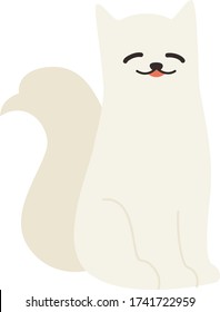 Cute samoyed dog Cartoon, Vector illustration samoyed dog on a white background. Drawing for children