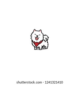 Cute samoyed dog smiling, vector illustration