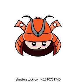 Cute Samurai vector Mascot design