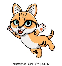 Cute sand cat cartoon flying