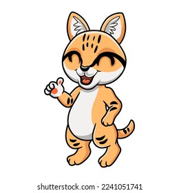 Cute sand cat cartoon giving thumbs up