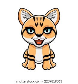 Cute sand cat cartoon sitting