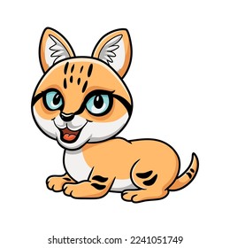 Cute sand cat cartoon sitting