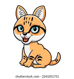 Cute sand cat cartoon sitting