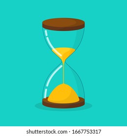 Cute Sandglass icon. Hourglass icon in flat style. Time or Clock icon. Vector illustration.