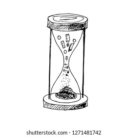 Cute sandglass.Vector illustration.