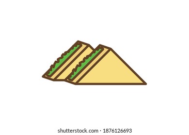 Cute Sandwich Food Icon Design