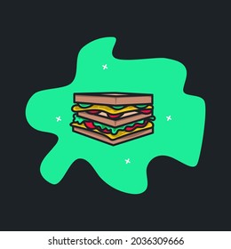 cute sandwich illustration perfect for menu design