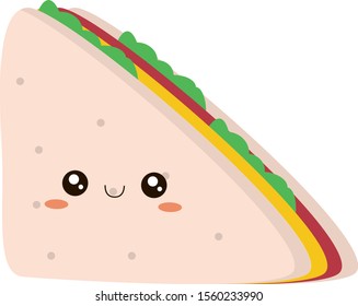 Sándwich, ilustración, vector sobre fondo blanco.