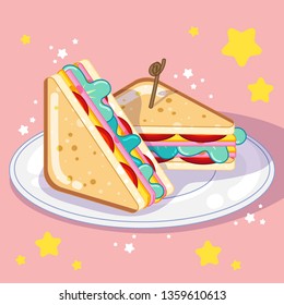 Cute Sandwich on Plate