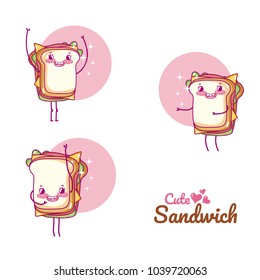 Cute sandwiches cartoons