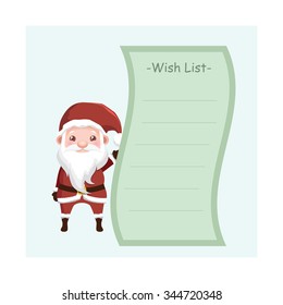 Cute Santa with black wish list