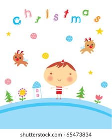 cute santa boy christmas celebration