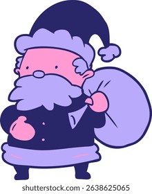 cute santa in bright neon colors