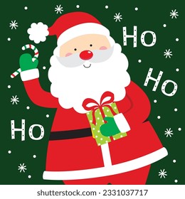 Cute Santa With Cane and Present