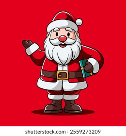 Cute santa cartoon character chibi style
