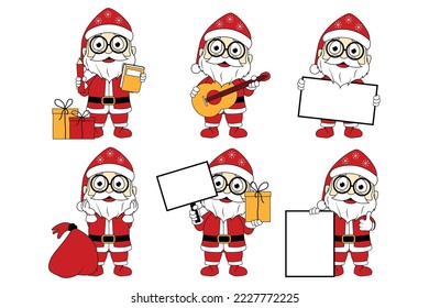 cute santa cartoon illustration graphic