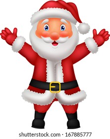 Cute Santa cartoon waving hand