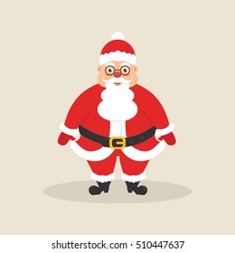 Cute Santa. Character for Christmas and New Year. Modern flat design. Vector illustration.