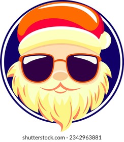 cute santa, cheerful old man in a new year costume with a thick beard, bright illustrations for a festive Christmas design, festive santa 