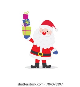 Cute Santa with Christmas gift 