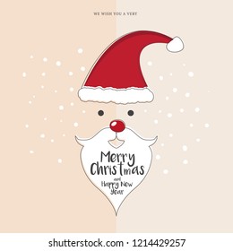 Cute santa christmas hoilday with hand drawn lettering