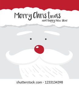 Cute santa christmas hoilday with hand drawn lettering