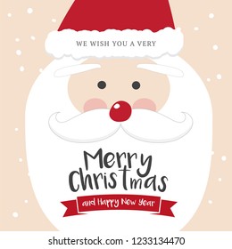 Cute santa christmas hoilday with hand drawn lettering