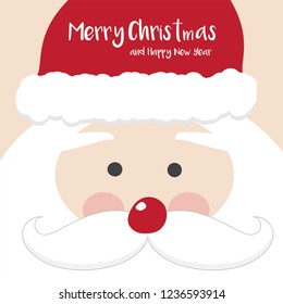 Cute santa christmas hoilday with hand drawn lettering