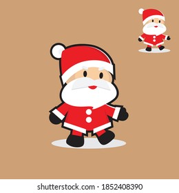 lindo santa claus 01 con contorno de ilustración plana y sin contorno