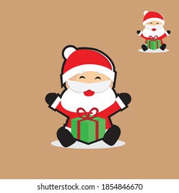 cute santa claus 03 with flat illustration outline and no outline