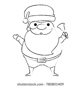 cute santa claus with bell kawaii character