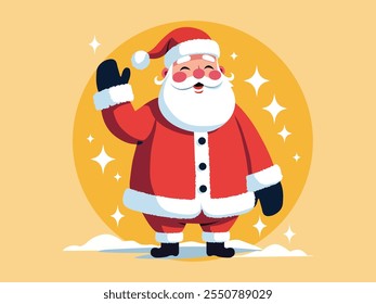 A cute  Santa Claus with a big belly