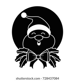 cute santa claus with bow character