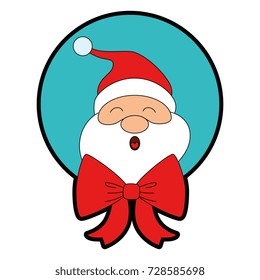 cute santa claus with bow character