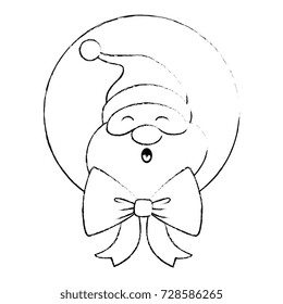 cute santa claus with bow character
