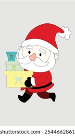 CUTE SANTA CLAUS BRINGS CHRISMAS GIFTS