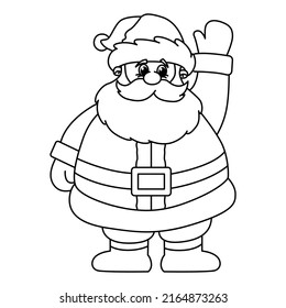 Cute santa claus cartoon coloring page illustration vector. For kids coloring book.