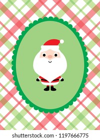 cute santa claus cartoon merry christmas greeting card vector