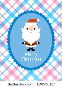 cute santa claus cartoon merry christmas greeting card vector