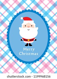 cute santa claus cartoon merry christmas greeting card vector