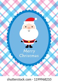 cute santa claus cartoon merry christmas greeting card vector
