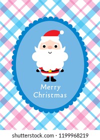 cute santa claus cartoon merry christmas greeting card vector