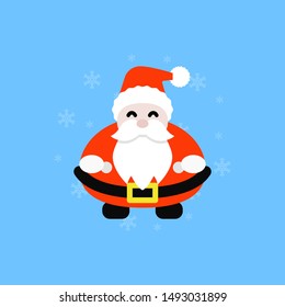 Cute Santa Claus cartoon on a blue background,Vector and Illustration.