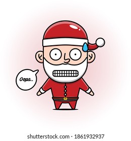 Cute Santa Claus Cartoon Showing His Teeth. Merry Christmas
