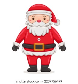 Cute Santa Claus in cartoon style illustration