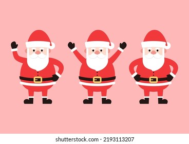 Cute Santa claus cartoon vector. Merry Christmas and happy new year greeting poster. Holiday cartoon character.