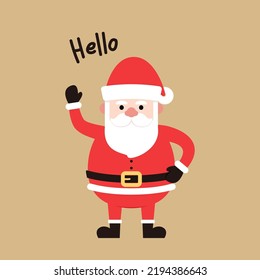 Cute Santa claus cartoon vector. Merry Christmas and happy new year greeting poster. Holiday cartoon character.