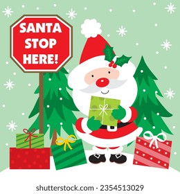 Imagen vectorial de la viñeta de Santa Claus